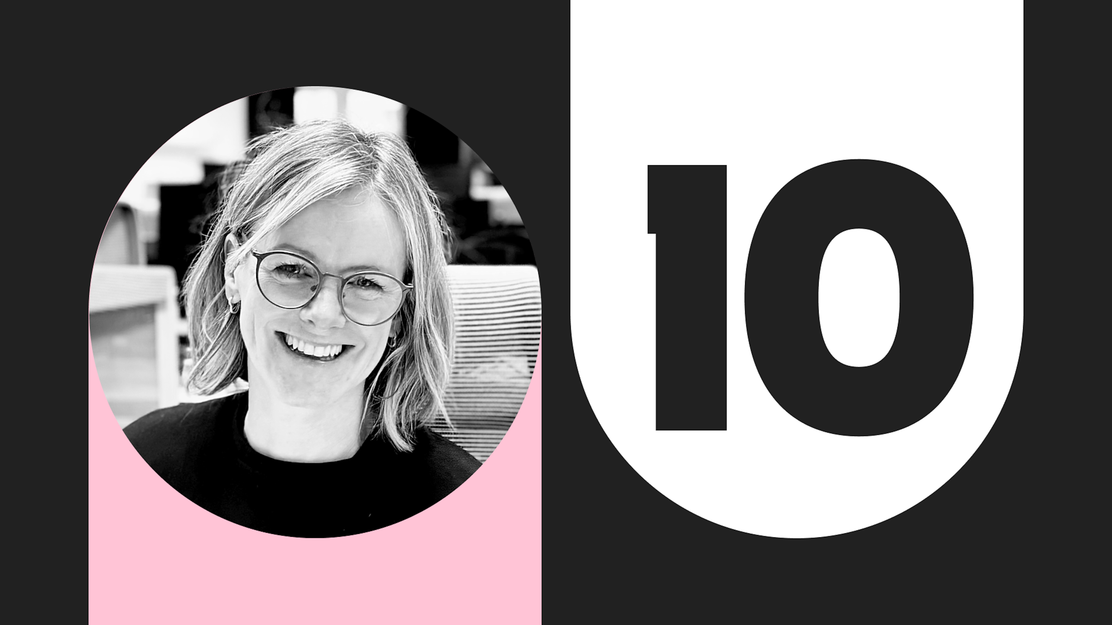 A smiling Annette Ireson next to a the number ten.