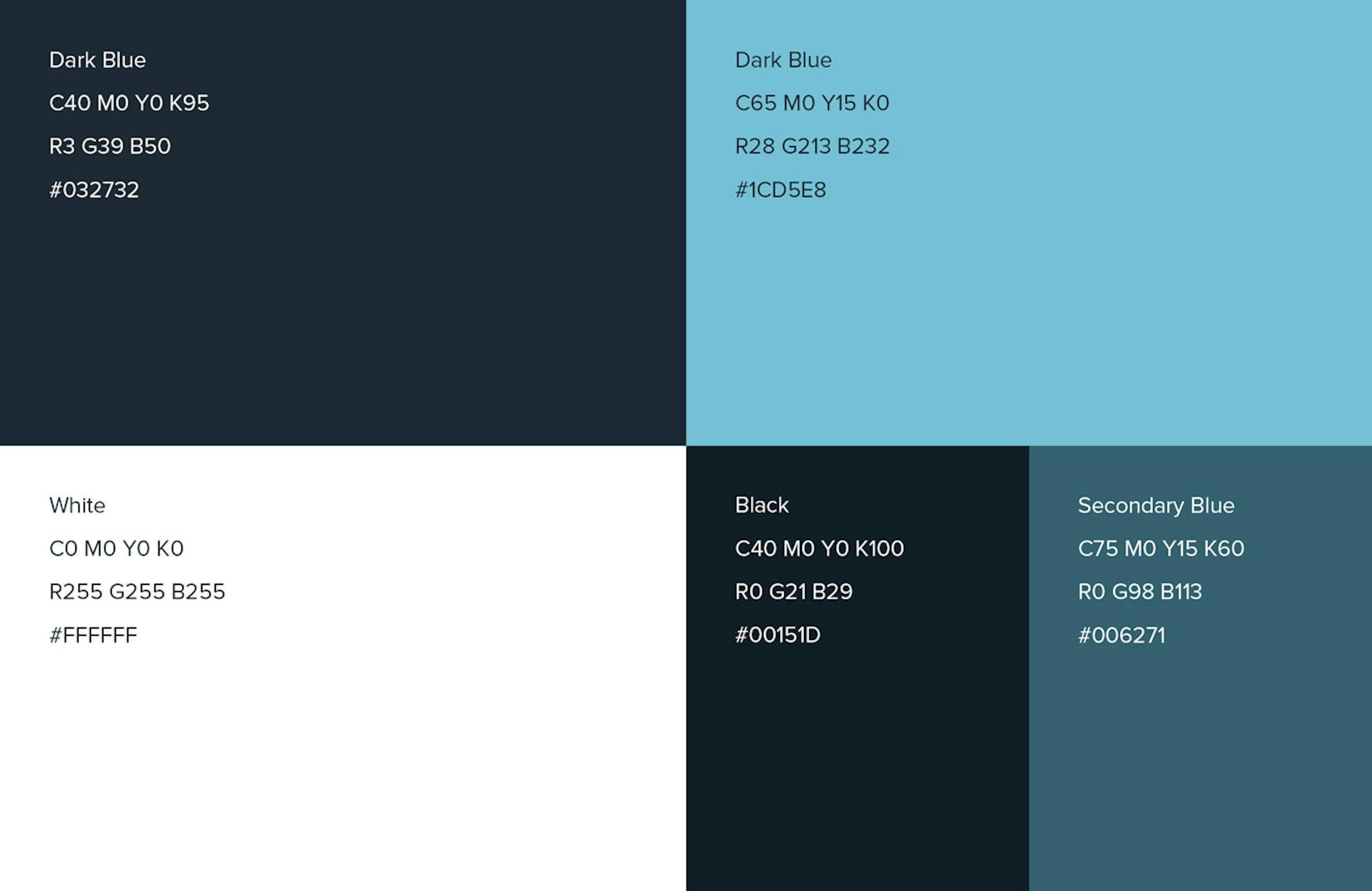 The Aventum brand colour palette in a grid format, displaying the colour values for print and screen use