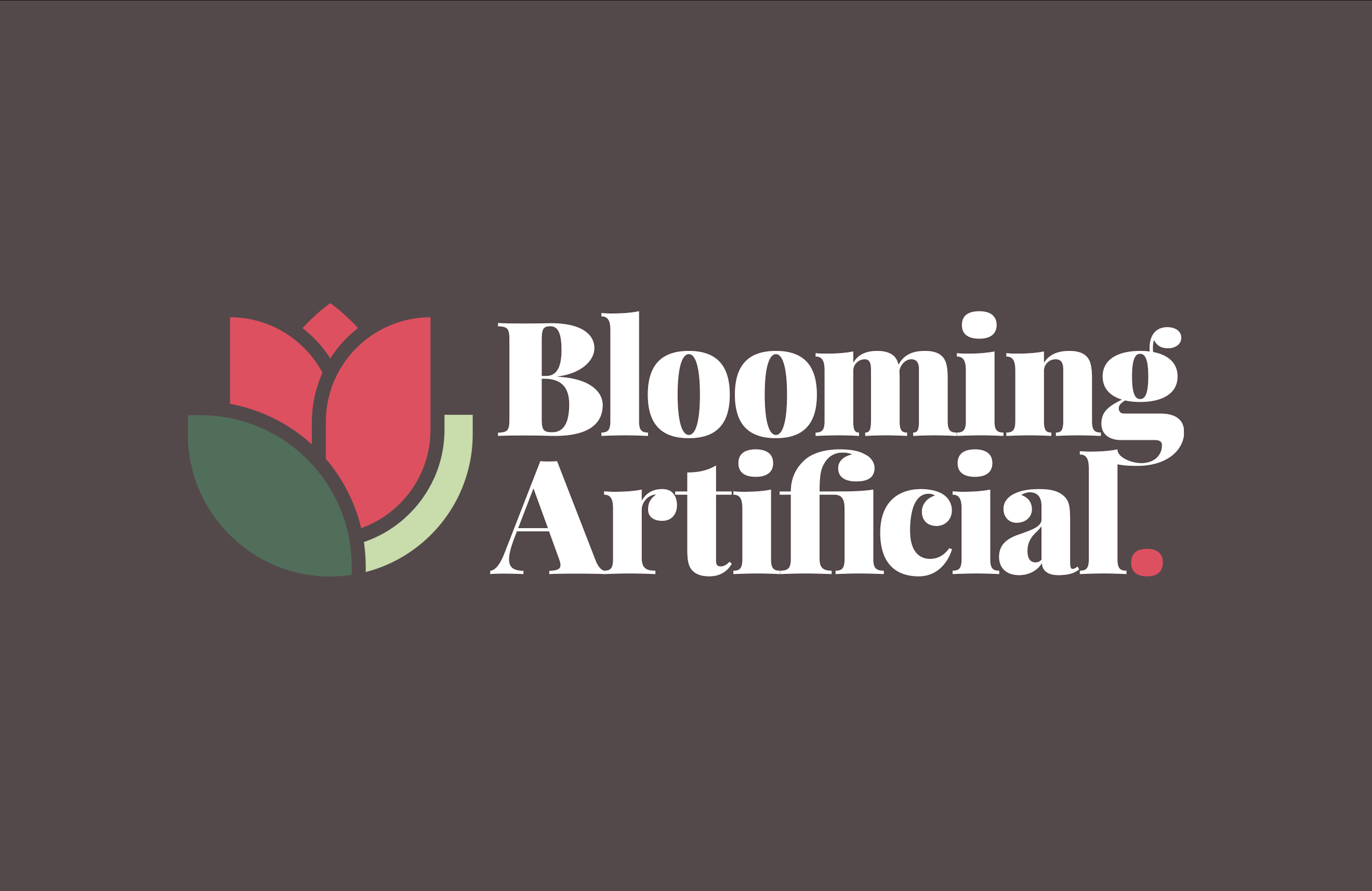 The Blooming Artificial logo on a dark background