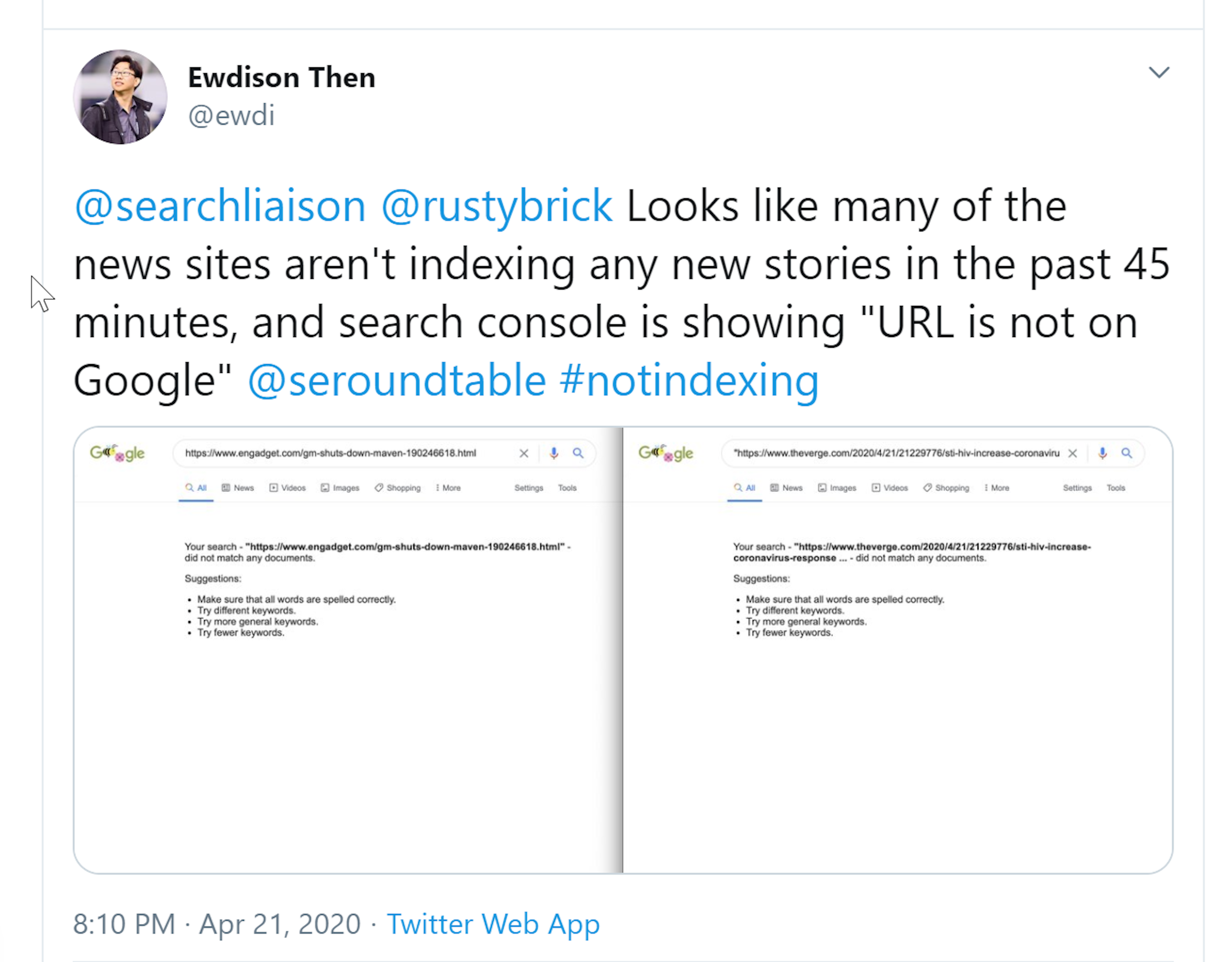 Twitter thread - Ewdison Then