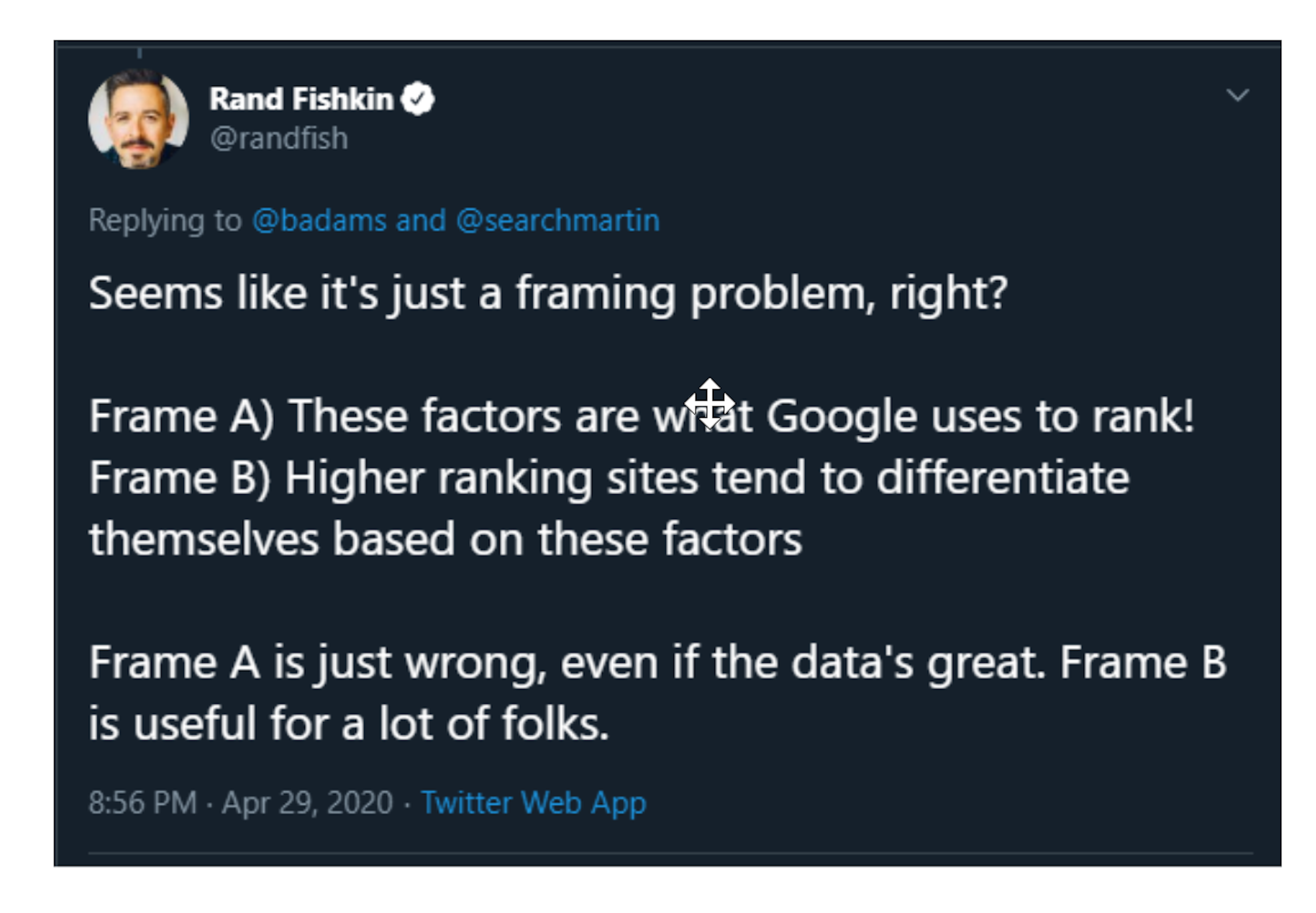 Rand Fishkin tweet