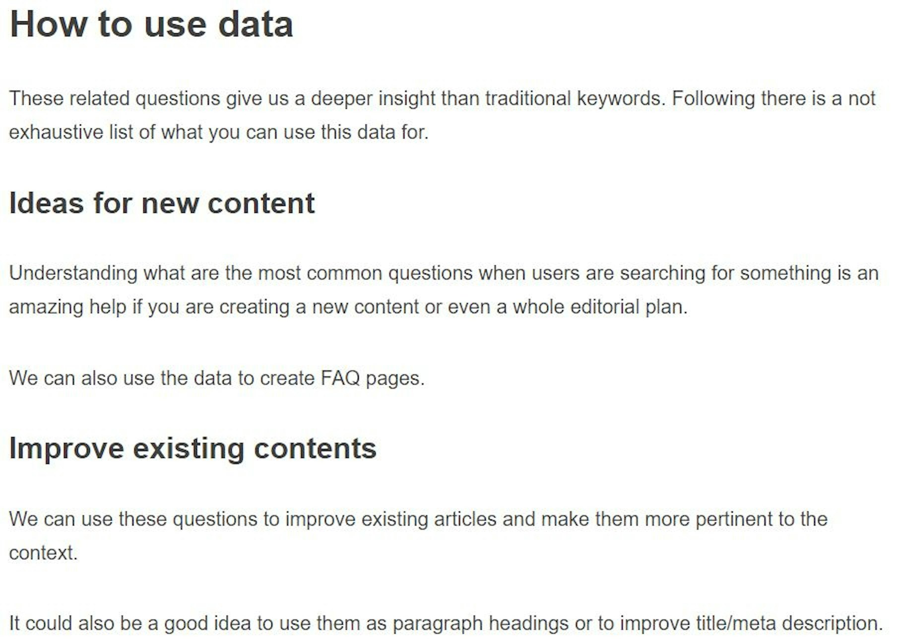 How to use data