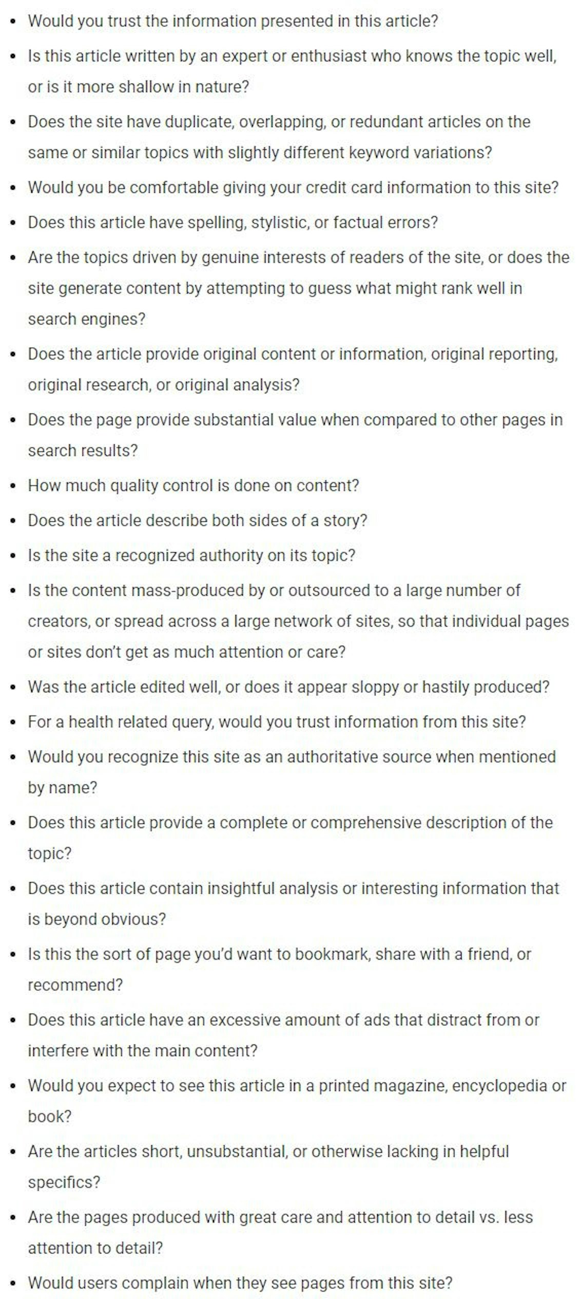 Questions for Webmasters