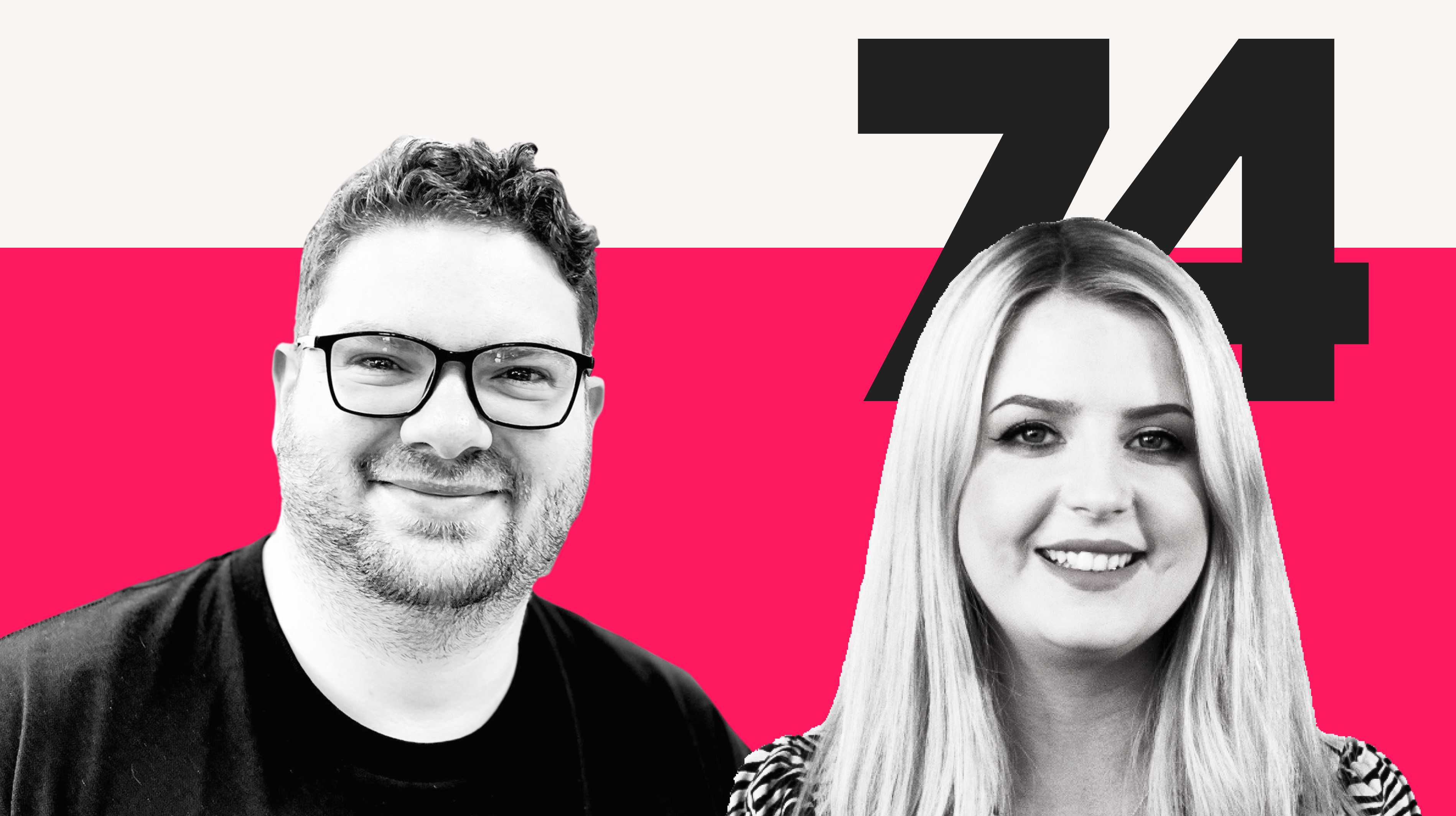 Podcast cover art featuring black and white portraits of Jack Chambers-Ward and Jen Penaluna