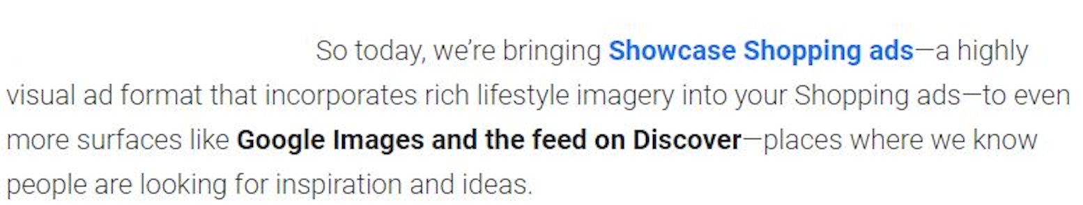 Showcase Shopping Ads