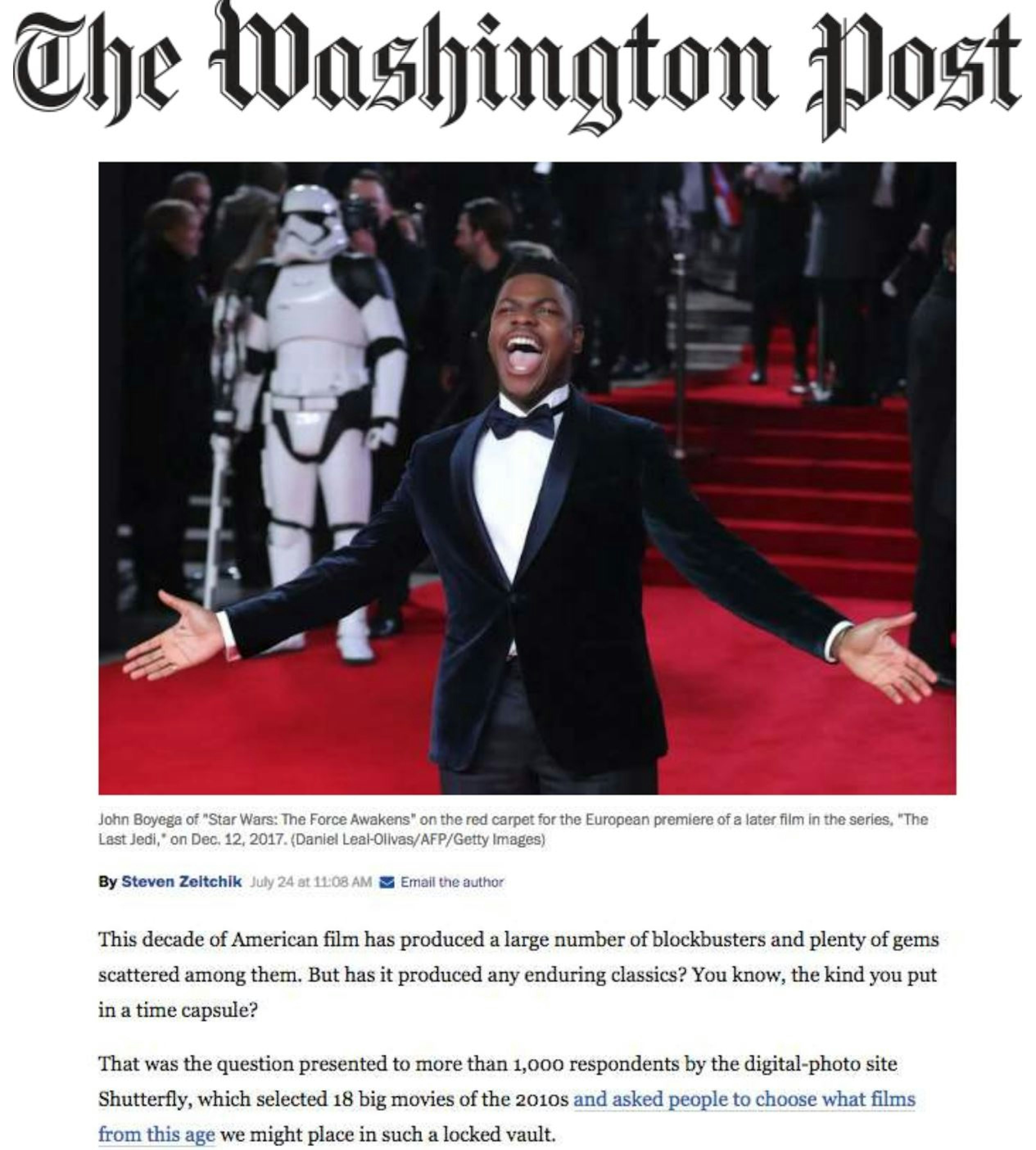 Washington Post article on Star Wars