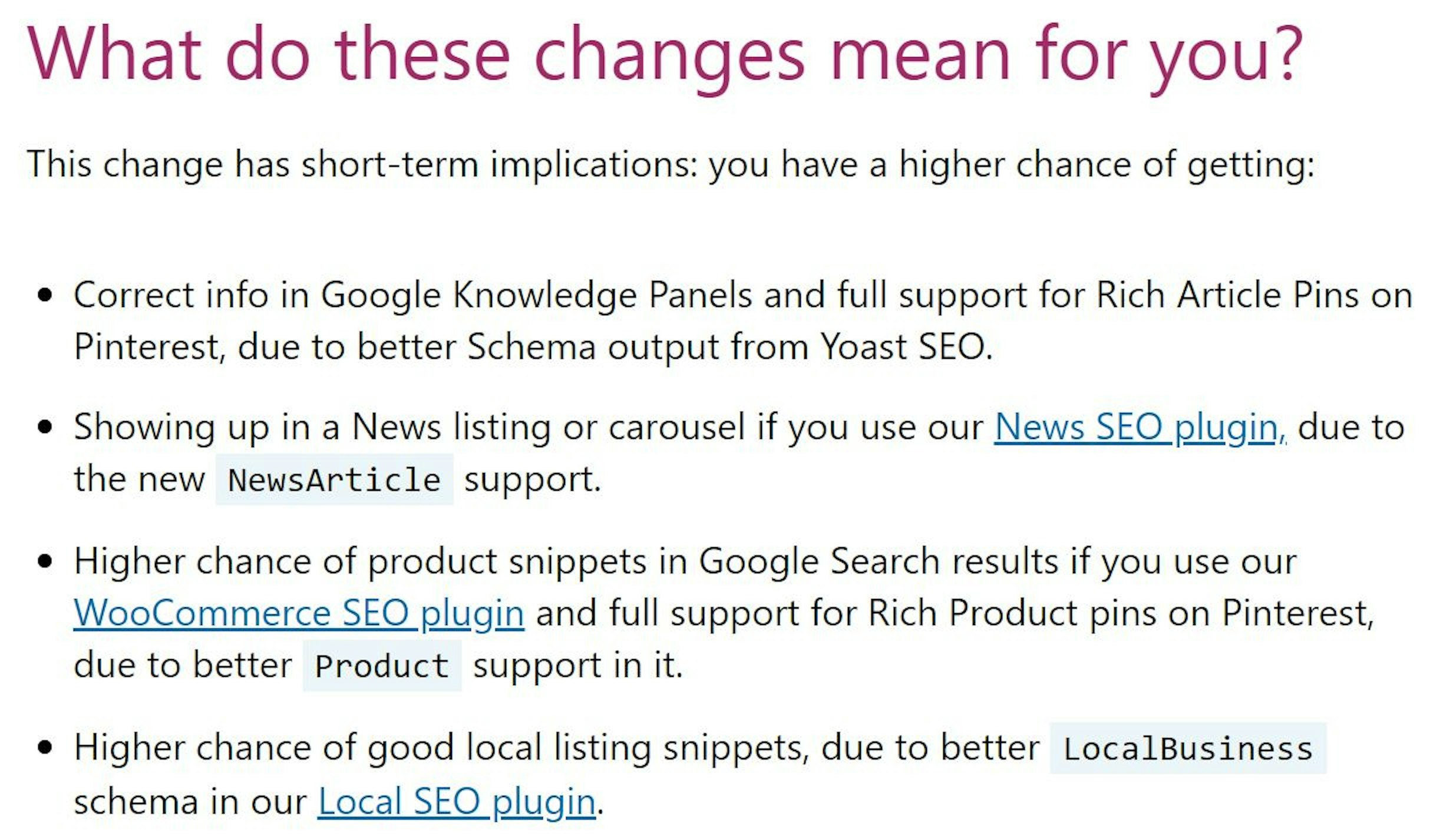 Yoast update consequences for publishers and users