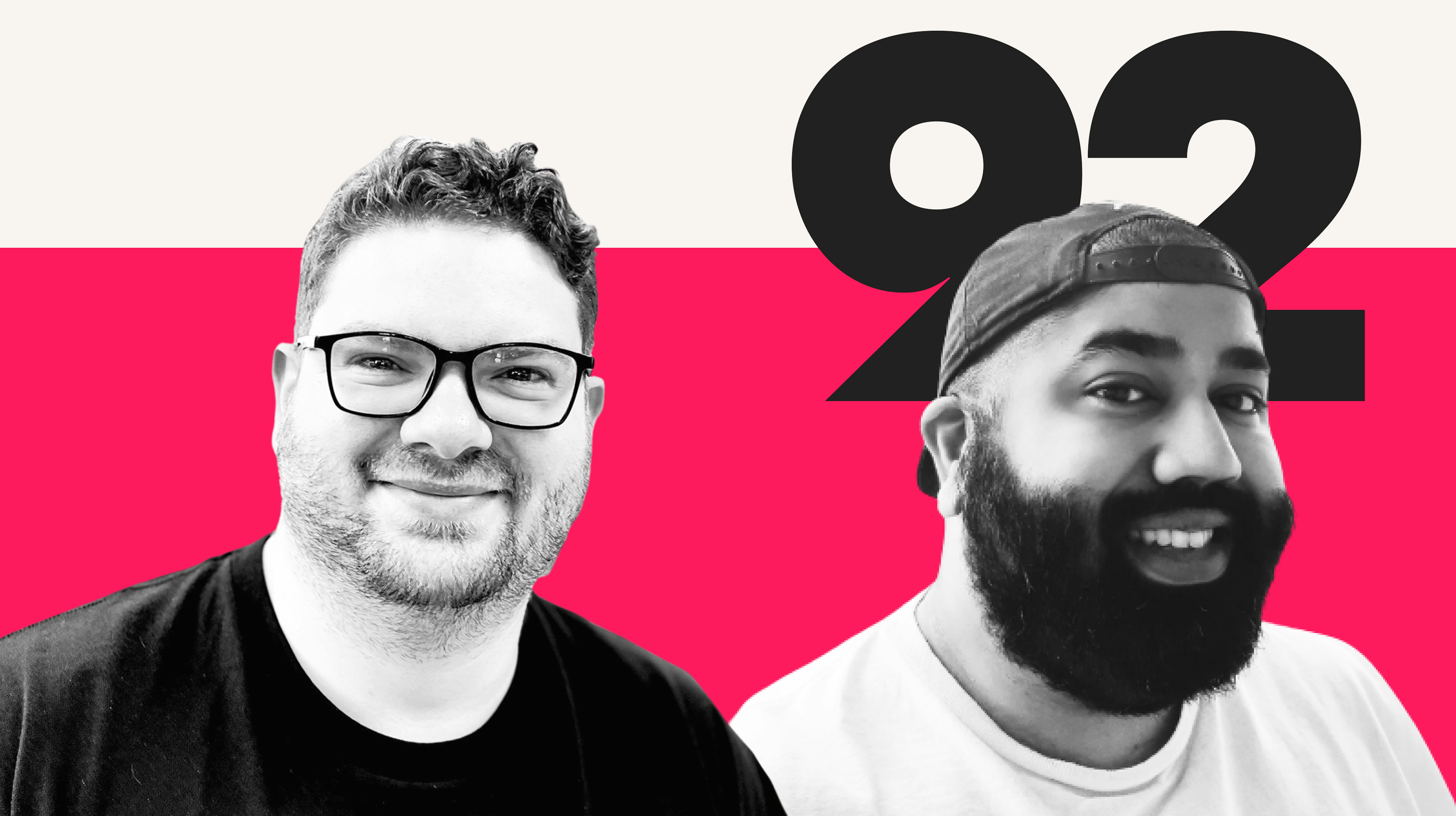 Podcast cover art featuring black and white photos of Jack Chambers-Ward and Ashwin Balakrishnan
