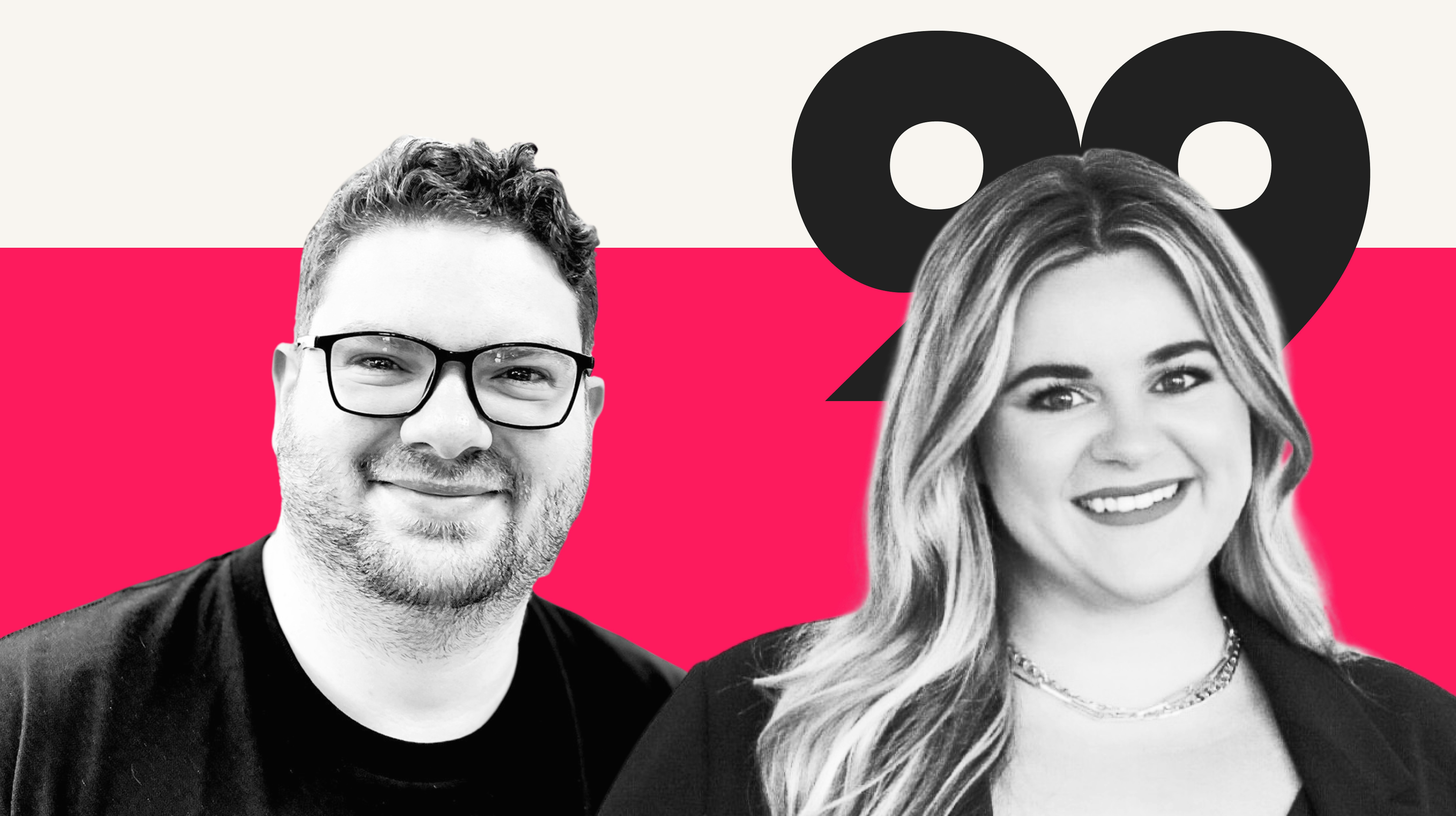 Podcast cover art with black and white portraits of Jack Chambers-Ward and Morgan Petrov