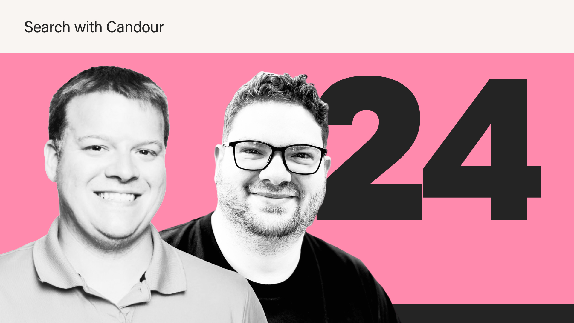 Podcast thumbnail image featuring black & white portraits of Nick LeRoy (the guest) and Jack Chambers-Ward (the host)