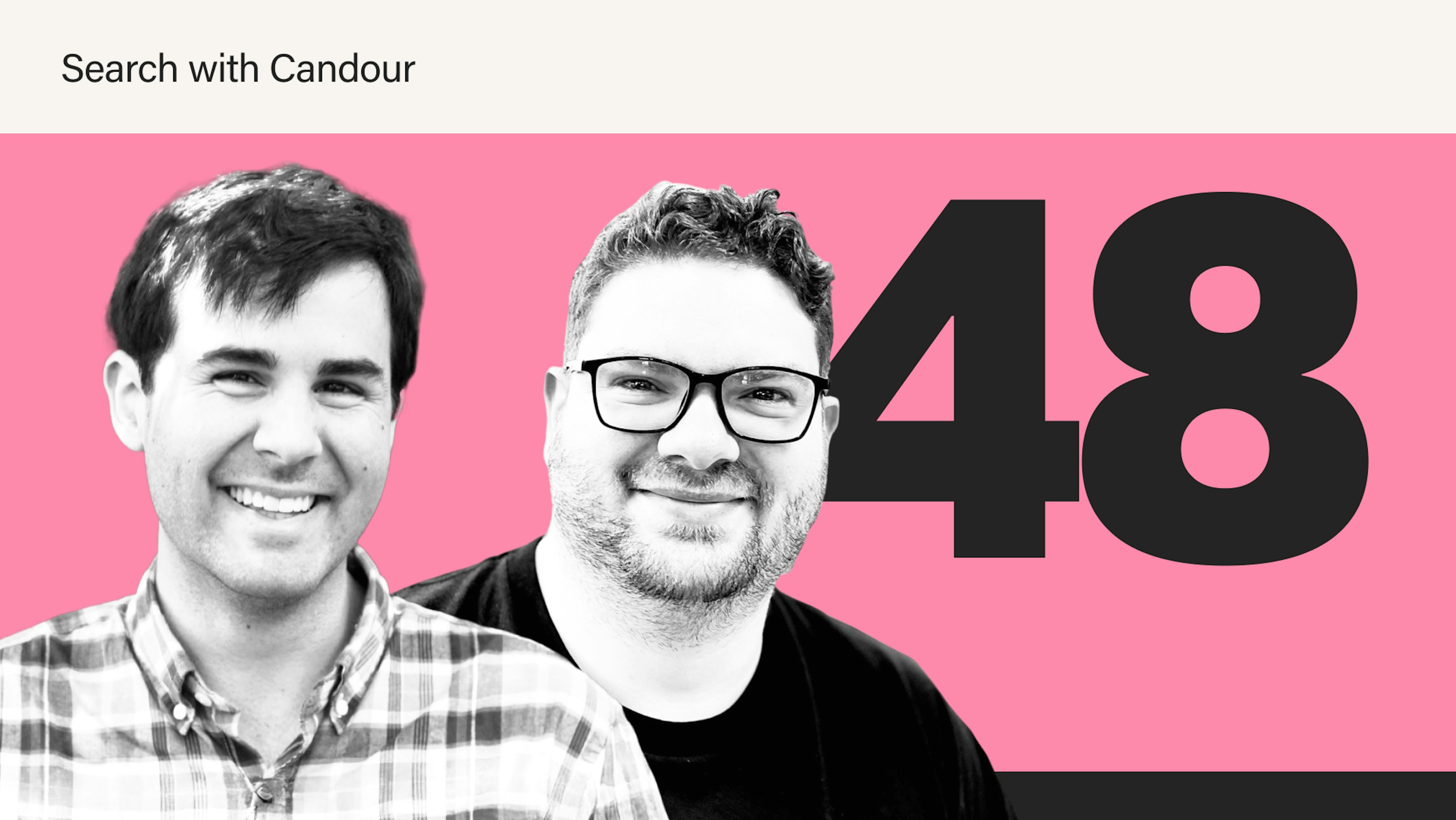 A bright pink podcast thumbnail for