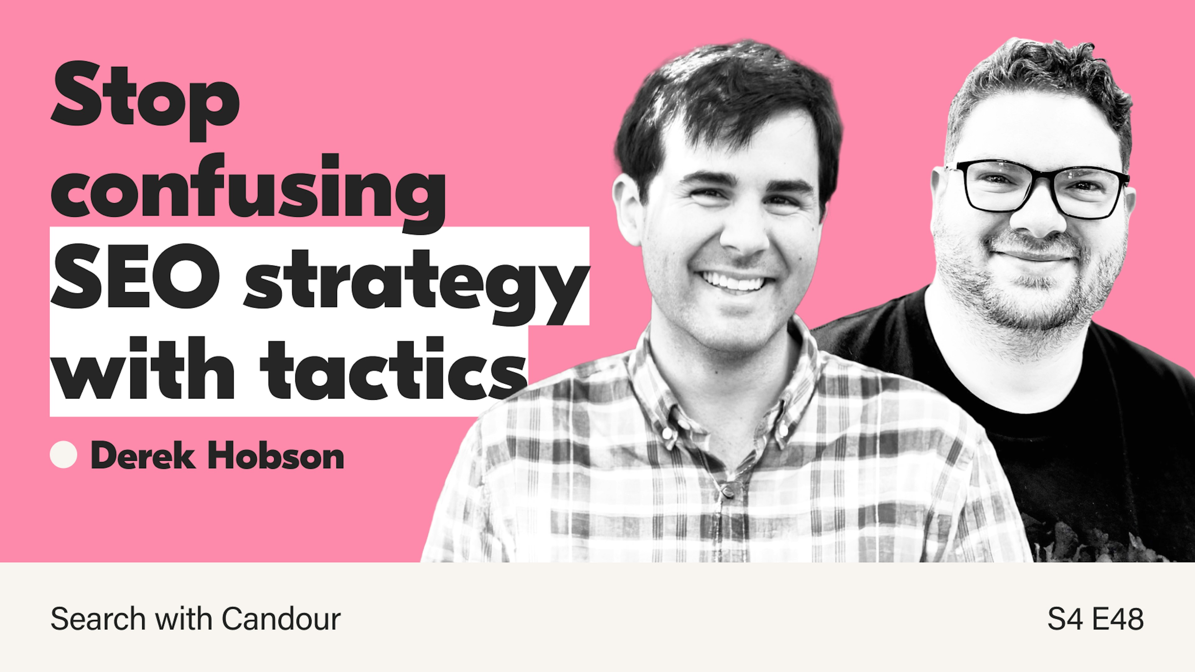 A bright pink podcast thumbnail for